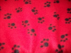 Red Puppy Dog Paws Fleece Fabric Blanket Personalized