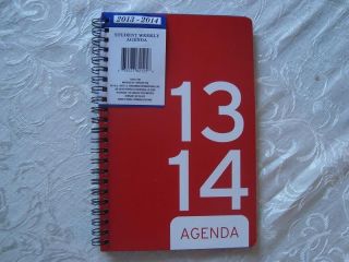 Red 2013 2014 Weekly Student Agenda Planner Daily Appointment Book School