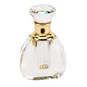 Collectable Art Deco Empty Perfume Bottles Clear Crystal Glass Scent Bottle 224