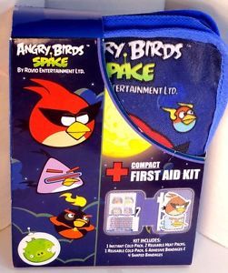 Angry Birds Space Compact First Aid Kit 2 Cold Packs 2 Heat Packs Bandages Pouch