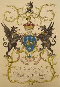 RARE Jacobs Coat Arms North Family Guilford Earl 1766