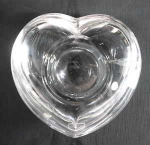 Vintage Orrefors Crystal Art Glass Heart Shape Candle Holder Tea Light Votive