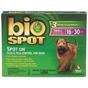 New Bio Spot Spot on Flea Tick Control Dog 16 30lbs 3months Fast Acting