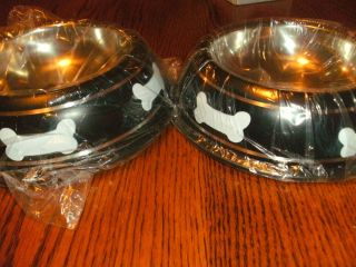 Etched and Slip Proof Dog Food Water Dishes Heavy Duty New 2
