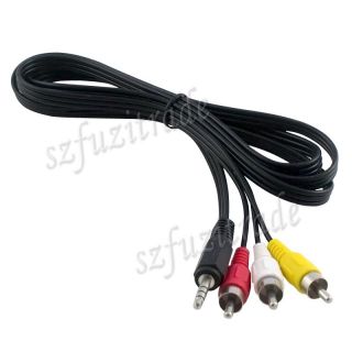 5ft 1 5M M M 3 5mm Plug Jack Male to 3 RCA AV Video Audio Cable Lead for DV MP4