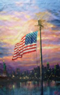 New Thomas Kinkade Light of Freedom New York 9 11 Tribute Large House Flag