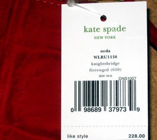 Kate Spade NY Fire Engine Red Knightsbridge Neda Zip Around Wallet $228 New