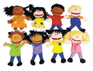 LG Multicultural 8 PC Kids Plush Puppets Learning Aid