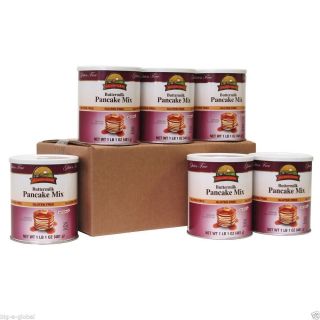 6 Pack Gluten Free Emergency Survival Food Storage Buttermilk Pancake Mix Cans