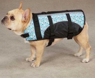 Dog Pet Preserver Life Jacket Safety Vest Peace Dots Fashion Print Pink Blue