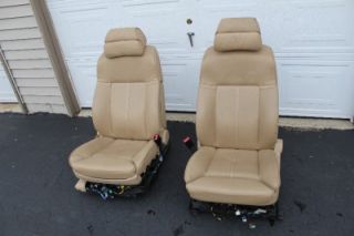 02 05 BMW E65 745i 745LI Tan Leather Front Seats Seat Complete w Power Track