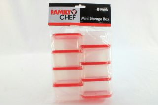 8 Pack Red Mini Storage Box Container Food Nuts Bolts Craft Baby Bead Stackable