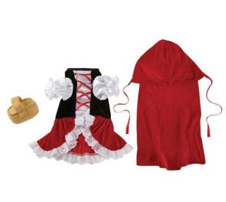 Zack Zoey Lil' Red Riding Hood Dog Halloween Costume XS XL Pet Dress Crown