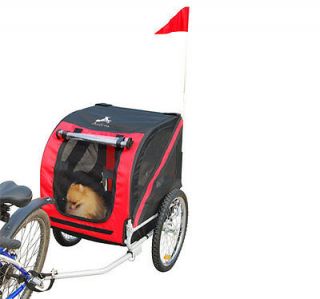 Aosom Elite Pet Bicycle Trailer Dog Cat Bike Carrier Hauler Cart Red Black