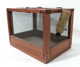 Vintage Handmade Pet Carrier Hamster Cage Mouse Cage Wood and Chicken Wire