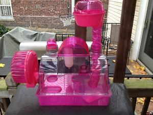 Pink Princess Castle Hamster Gerbil Cage Large Pretty Cage