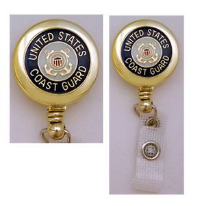 Coast Guard Retractable Badge Reel ID Card Holder Key Chain USCG Military