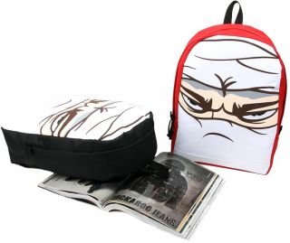 Mens Womens Backpack Vivid Funny Ninjaface Cool School Book Bag Rucksack Satchel