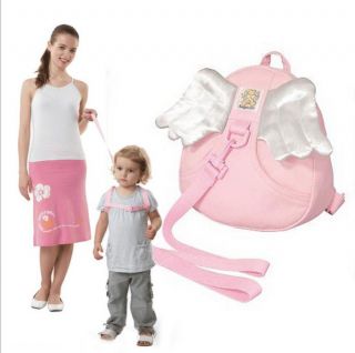 Kids Girl Boy Baby Pink Angle Wings Backpack Walking Strap Safety Harnesses
