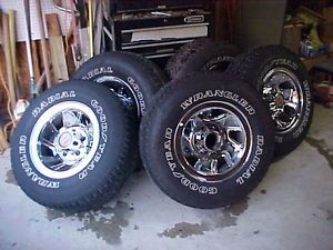 5 Goodyear Wrangler 235 75R15 Tires on Chrome F150 Wheels