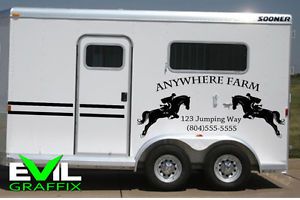 Jumping Trailer Graphics Horse Trailer Stickers Farm Lettering Jumping Pony
