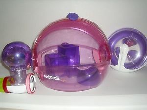 Pink Habitrail Gerbil or Hamster Cage Includes 7 Pieces Water Bottle Food Bowl