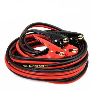 2 Gauge Heavy Duty 25' Battery Booster Cables Jumper Cables Parrot Jaws Flexible