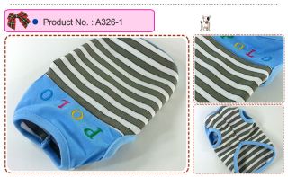 Dog Cat Clothes Shirts Embroidery Stripe Tops A326