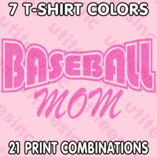 Ladies Baseball Mom Pride T Shirt Cute Fun Sports Fan Mother's Day Tee XS to 3XL