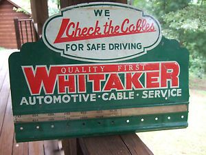 Vintage Whitaker Automotive Battery Cables Display Rack Sign