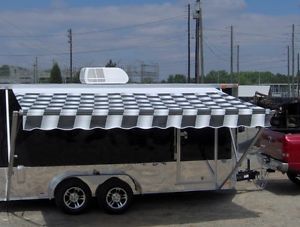 7x16 Enclosed Motorcycle Cargo Trailer A C Unit w Awning Toy Hauler camper New