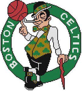 Cross Stitch Pattern Color NBA Boston Celtics Logo Leprechaun Irish Basketball