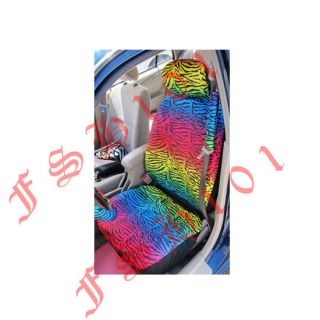 New Set Rainbow Zebra Tiger Print Car Seat Covers Hot Pink Floor Mats More