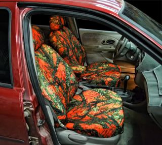 Orange Camouflage Custom Fit Seat Covers for Cars Trucks Vans and SUV'S