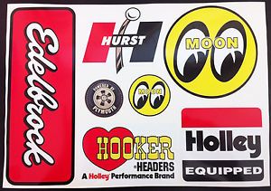 Vintage Hot Rod Logos Sticker Set No1 Motorcycle Biker Decals