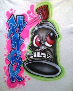 Hip Hop Airbrushed Name Design Tshirt