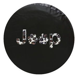 Jeep Spare Tire Cover Paw Print 32 inch Snow Leopard
