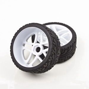 2 Pcs Rubber Tire Tires 6549 1 8 on Road RC Car Truck Wheel Rim Tyre Black S9