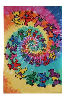 Grateful Dead Spiral Bears Tie Dye Poster