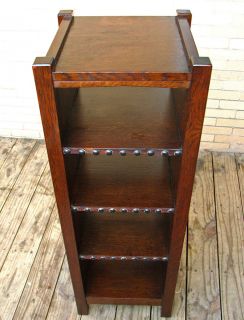 Superb Antique Early Gustav Stickley Tall Magazine Stand Mission Oak W1510