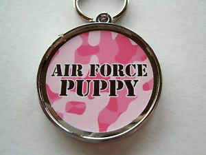 Pet ID Tags Dog Collar Tag Air Force Pink Camouflage