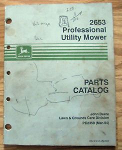 John Deere 2653 Profess Utility Mower Parts Catalog JD