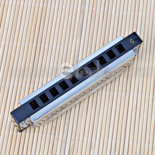 Swan Metal 10 Holes Key of G Harmonica Silver with Case High Quality
