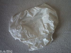 White Full Cut Pull on Plastic Polyester Mix Incontinence Pants Unisex Large
