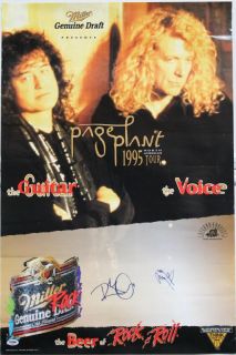 LED Zeppelin Robert Plant Jimmy Page Signed 20x30 Poster PSA DNA T08816