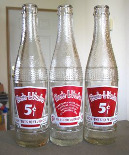 3 Nice ACL Soda Bottles Longview WA Dub L Valu 5 Cent Standard Beverages