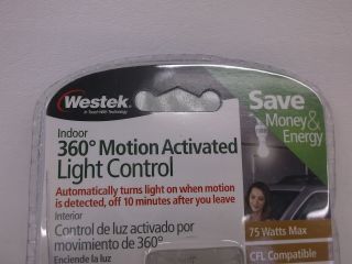 Westek 360 Degree Indoor Motion Activated Light Control Motion Sensor MLC9BC