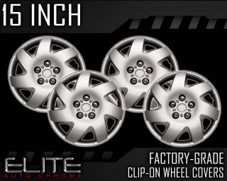 2002 2006 Toyota Camry 15" Silver Clip on Hubcaps