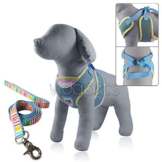 Pink Blue Girth Sports Dog Harness Vest Collar 4ft Leash Small Medium Large