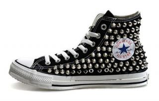 Studded Converse All Star Chuck Taylor High Top Spiked Sneakers Black Shoes